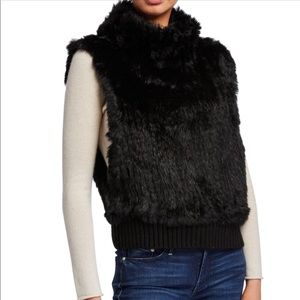 NWT genuine rabbit fur cowl neck sweater.